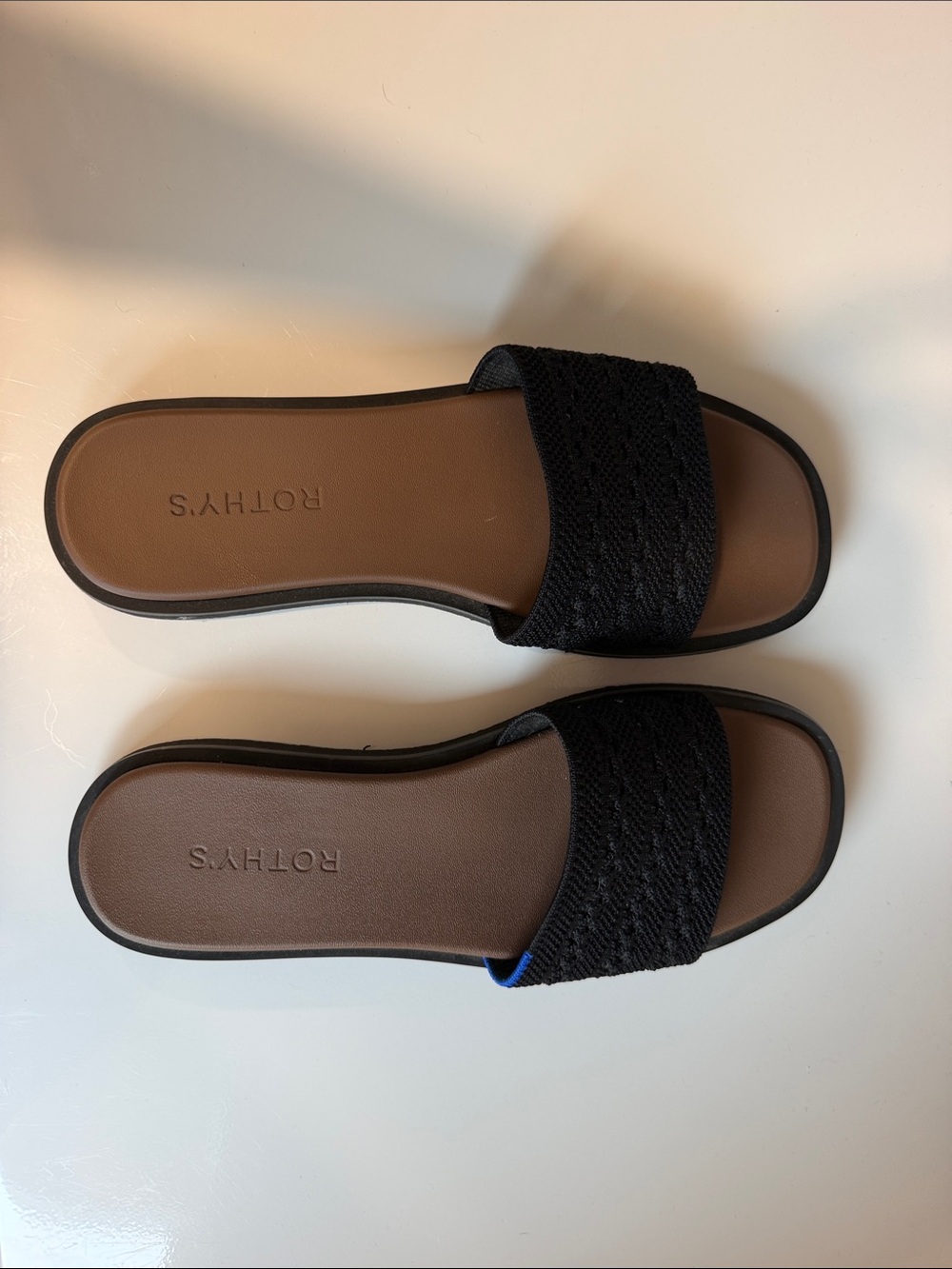 Rothy's Black Woven Slide Sandals
